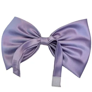 Lazo grande de satén morado con cierre de velcro para cosplay, peinado y disfraces