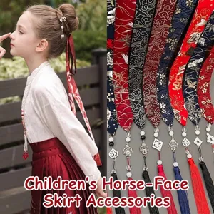 Traditional Chinese style children's Hanfu hair ribbon with tassel and charms