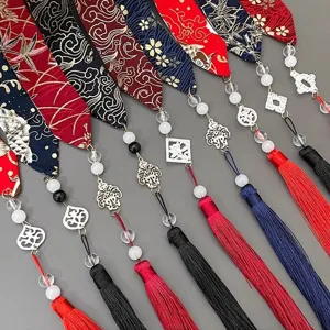 Chinese style Hanfu hair ribbons with tassels and beads for children's hair styling