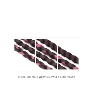 Trendige, rosa und schwarz gesträhnte synthetische Flechtzöpfe für DIY-Frisuren.