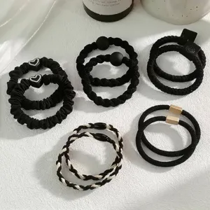 Women Durable Elastic Hair Ties Ponytail Holders Hair Rings Fabric Rubber Handmade Fashion Commute Hair Accessories Elegant Hair Bands