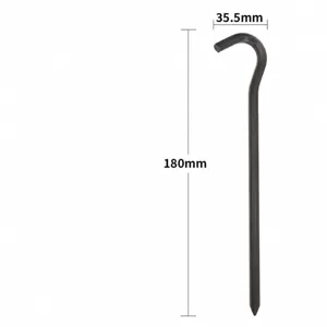 Picchetto per tenda in alluminio nero 180mm campeggio all aperto ancoraggio robusto!