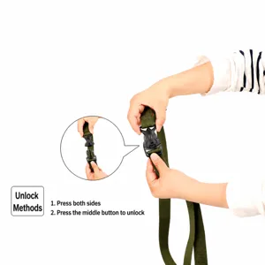 Durable outdoor camping luggage strap tactical backpack binding belt with secure double buckle