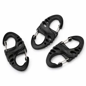 Mini plastic figure-8 carabiner S-biner clip backpack connecting ring spring snap hook