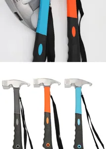 Outdoor multi-functional camping tent stake hammer with metal head and nail puller.