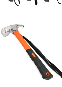 Outdoor camping tent hammer utility stake puller tool with ergonomic handle and lanyard.