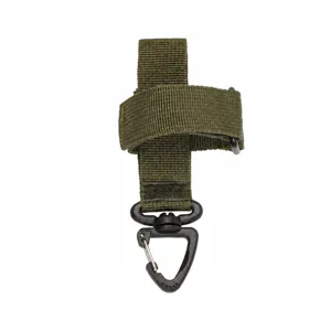 Sangle tactique pour gants en sangle et boucle en plastique noir durable vue de detail.