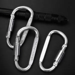 Großer Aluminium D-Ring Karabiner mit Schraubverschluss für Camping, Wandern, Outdoor.