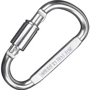 Großer Aluminium-Karabiner mit Schraubverschluss für Outdoor-Camping und Ausrüstung.