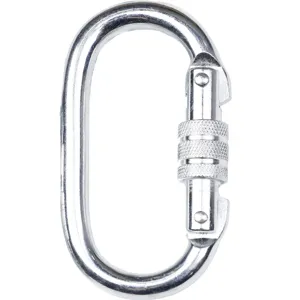 O-förmiger Karabiner mit Schraubverschluss für Klettern, Outdoor Sicherungsring aus Metall.