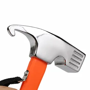 Camping tent peg hammer with carbon steel forged head and high hardness for outdoor camping.