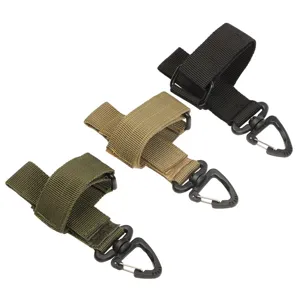 Sangle tactique pour gants avec mousqueton pour sac à dos et ceinture, pince de rangement.
