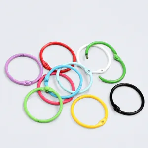 Colorful Metal Loose Leaf Rings Book Rings Binder Rings Candy Color Metal Split Key Rings DIY Craft Accessories