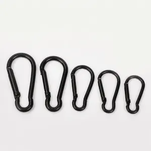 Set schwarzer Aluminium Gourd Karabiner, Mini Schnapphaken Schlüsselanhänger Zubehör.