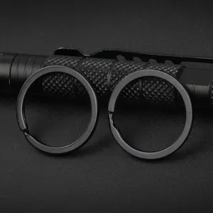 Anelli portachiavi piatti neri da 25mm, anelli spaccati in metallo per borse e accessori.