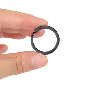 Anello brisé piatto nero da 25mm portachiavi in metallo accessorio per borse e fai da te