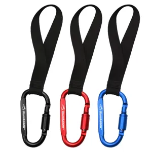 Moschettone universale per moto con robusta fettuccia in nylon, set da 3 colori.