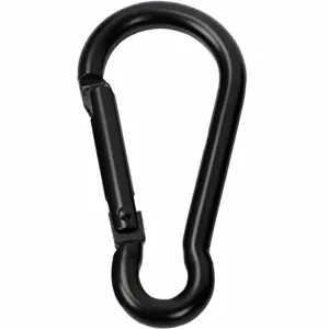 Komplett schwarzer Aluminium-Karabiner, Mini-Schlüsselanhänger, Kopfhörer-Etui-Haken.
