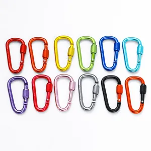 Mini Aluminium Karabiner Schlüsselanhänger Set, bunte D-Ring Federklammern, 12 Stk. Pack.