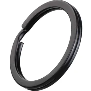 Anello Portachiavi Piatto Nero 25mm in Metallo Tondo Accessori per Borse e Giocattoli