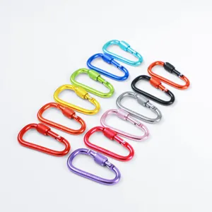 Kleine 6cm Aluminiumlegierung Karabiner D-Ring Federklemme Schloss Schlüsselanhänger Outdoor.