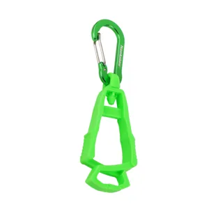 Mosquetón multifuncional para exteriores con pinza para guantes llavero verde de plástico