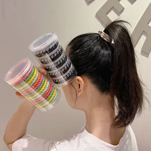Women Braided High Elastic Hair Ties Thickened Ponytail Holders Solid Color Seamless Nylon Hair Bands Hair Accessories Everyday Fashion Jewelry