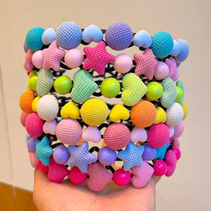 Colorful children's headbands with cute heart and star shaped charms and beads