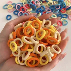 High-quality colorful soft elastic towel hair ties for kids and girls hair styling