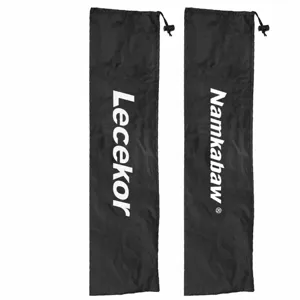 Black long storage bag waterproof oxford cloth for trekking poles and fishing rods main view.