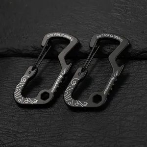 Schwarzer Aluminium Karabinerhaken Multifunktional D-Ring Clip Outdoor Werkzeug.