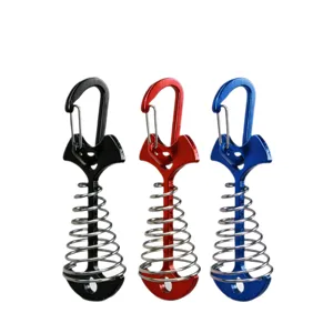 Outdoor deck fishbone anchor tent pegs with spring buckle for camping and hiking accessories.