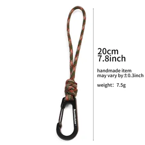 Handmade Paracord Keychain Lanyard Outdoor Camping Carabiner Key Ring Strap Hook