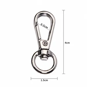 Mosquetón giratorio de aleación de zinc llavero accesorios de ferretería mini 4cm