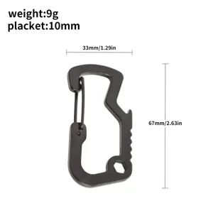 Multifunktionaler Aluminium Karabiner D-Ring Camping Clip mit Flaschenöffner Werkzeug