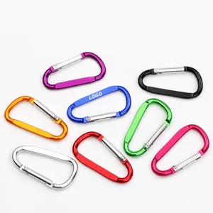 Mousqueton en Alliage d'Aluminium en Forme de D Mini Crochet à Ressort Porte-clés Légers Accessoires de Sport de Randonnée de Camping en Plein Air