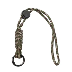 Tactisch Camouflage Paracord Lanyard EDC Polsband voor Telefoon Sleutels Zaklamp