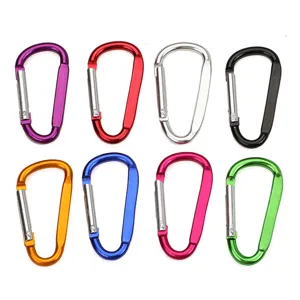 Mousquetons mini D en aluminium coloré crochets porte-clés accessoires d'extérieur 8pcs.