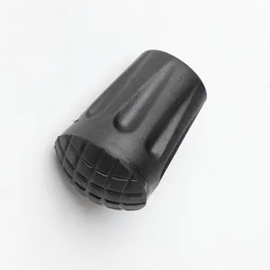 Schwarze Gummi Wanderstock Spitzen Abdeckung Ersatz rutschfeste Gehstock Fußkissen Detail