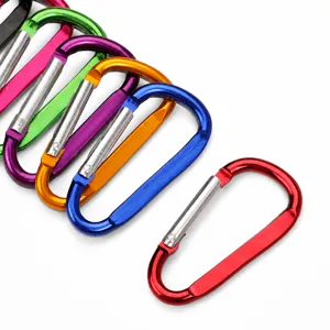 Mousqueton plat en aluminium coloré 5# mini crochet pour clés et équipement