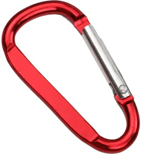 Mousqueton D en aluminium rouge mini porte-clés clip crochet accessoire léger pratique