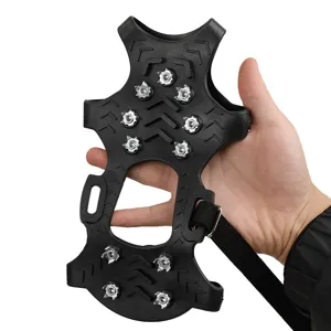 Crampons à glace antidérapants 11 clous poignées neige pour randonnée camping marche hiver sécurité