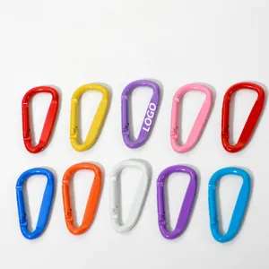 Colorful aluminum D-shaped carabiner clips, lightweight mini keychains for outdoor and daily use.