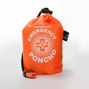Poncho de emergencia naranja con silbato, equipo de supervivencia térmico impermeable para acampar.