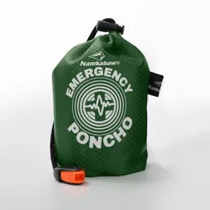 Poncho de emergencia bolsa supervivencia compacto verde portátil ligero equipo camping