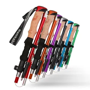 Namkabaw Ultraleicht Aluminiumlegierung Faltbarer Trekkingstock Verstellbarer Wanderstock Für Outdoor-Sportarten