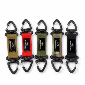 Porte-clés Sangle Tactique Extérieur Mousqueton Rotatif Multifonction Boucle de Sac à Dos Militaire Anneau de Clip en Nylon