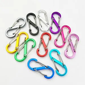 Multifunctional Aluminum Alloy S Shaped Carabiner Clip Mini Spring Snap Hook Backpack KeyChain Outdoor Camping Gear