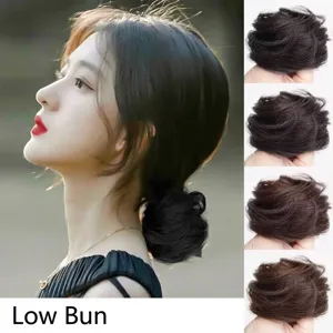 Natural Fluffy Messy Bun Hair Piece Synthetic High Temperature Fiber Hair Scrunchie Chignon Extension Updo Hairpiece For Women Volume Enhancing Accessory