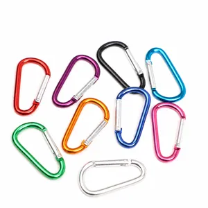 Colorful Aluminum Alloy D-Ring Carabiner Clip Spring Hook for Outdoor Travel Gear and Hiking
